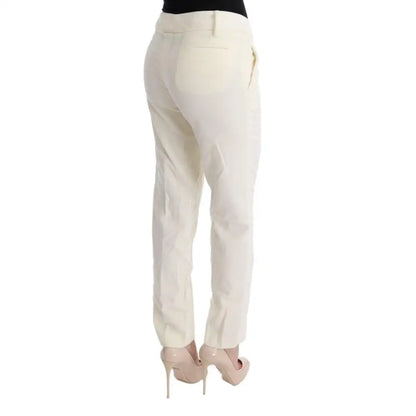 Ermanno Scervino White Cotton Regular Fit Casual Pants