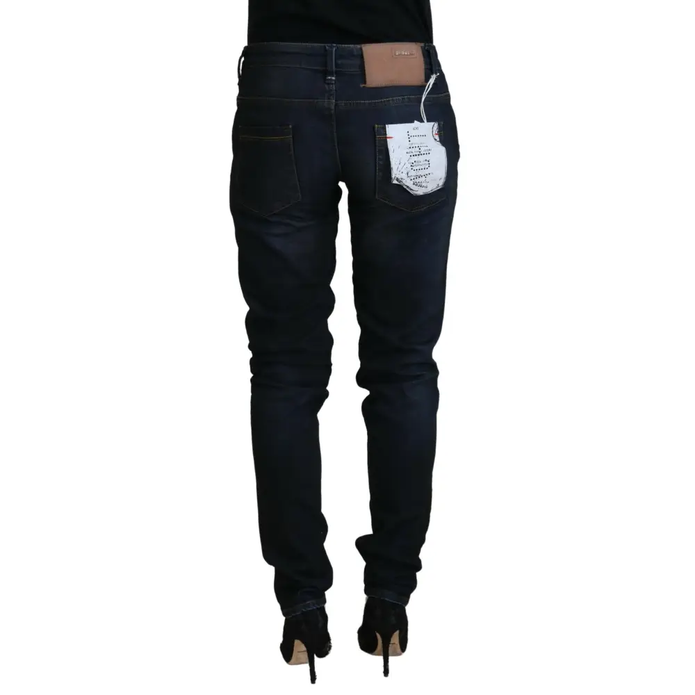 Acht Blue skinny low waist kvinders denim jeans bagside, outlet mærkevarer