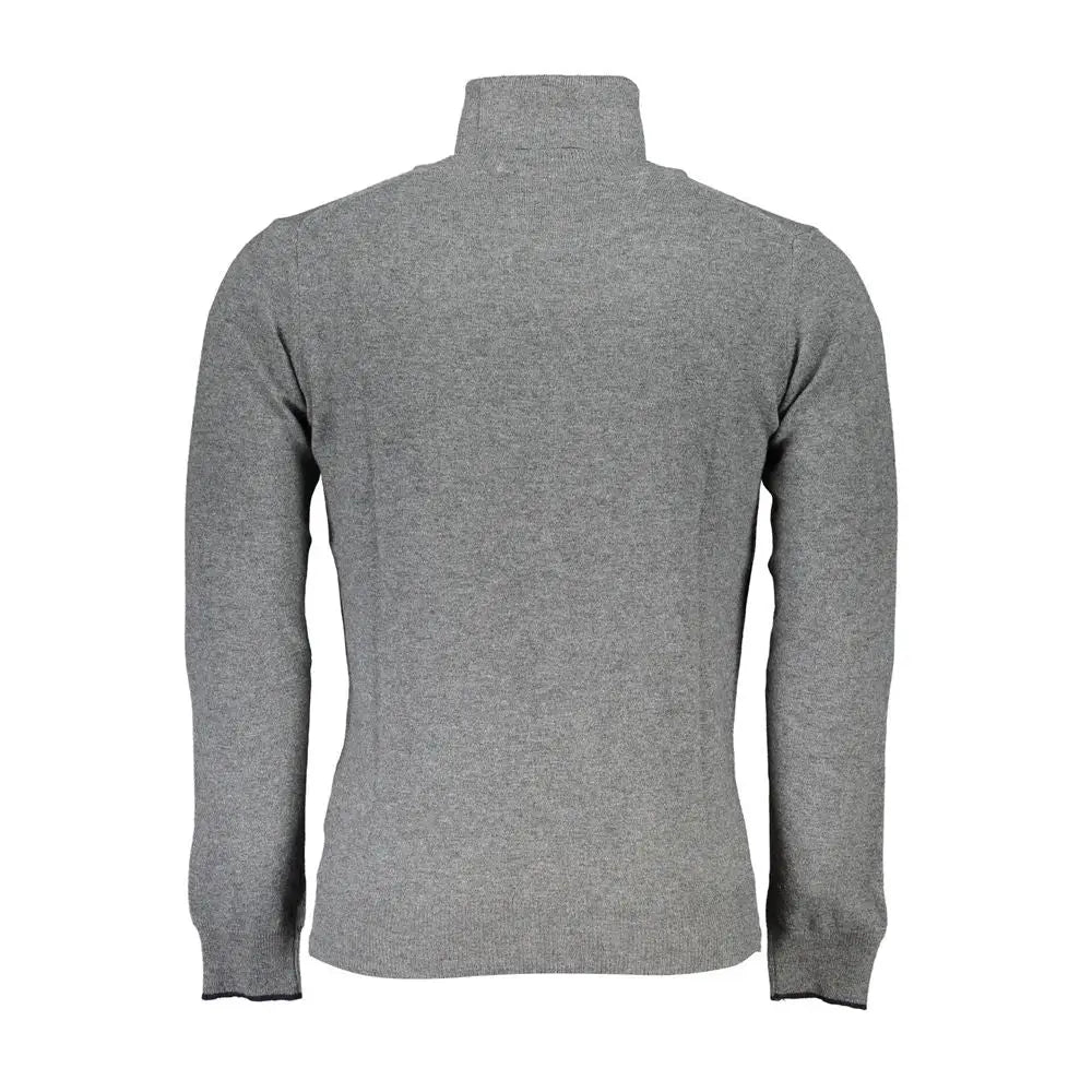 North Sails Grigio Poliammide sweater med grå heathered turtleneck og ribkant