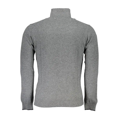 North Sails Grigio Poliammide sweater med grå heathered turtleneck og ribkant