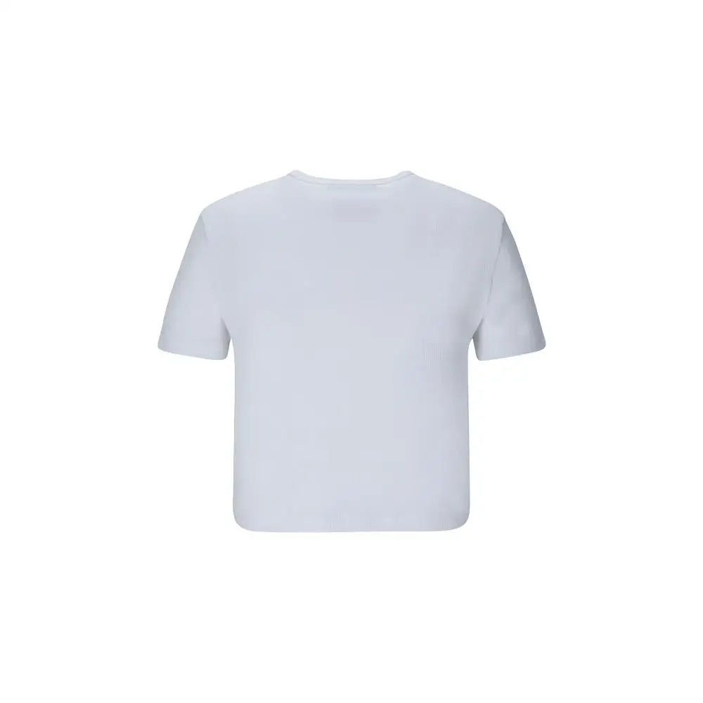 Fendi white cotton t-shirt, cropped short-sleeve med rund hals