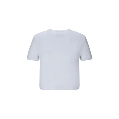 Fendi white cotton t-shirt, cropped short-sleeve med rund hals