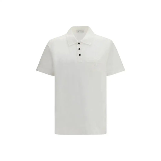 Hvid poloshirt fra Ferragamo, 100% originale brands i outlet mærkevarer