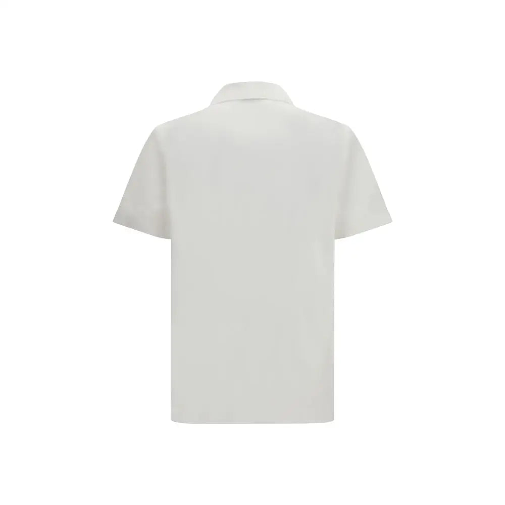 Ferragamo hvid poloshirt i 100% bomuld, minimalistisk design