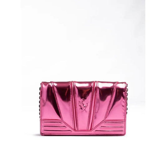 Ferrari Metal Pink GT patent leather bag with chain