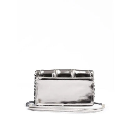 Ferrari Metal Silver GT patent leather bag with chain