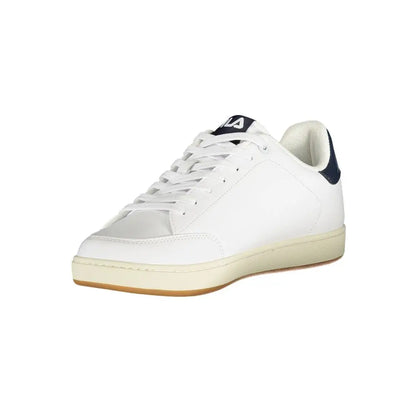 Fila Bianco Polyurethane men sneaker in white leather with navy accents and cream sole