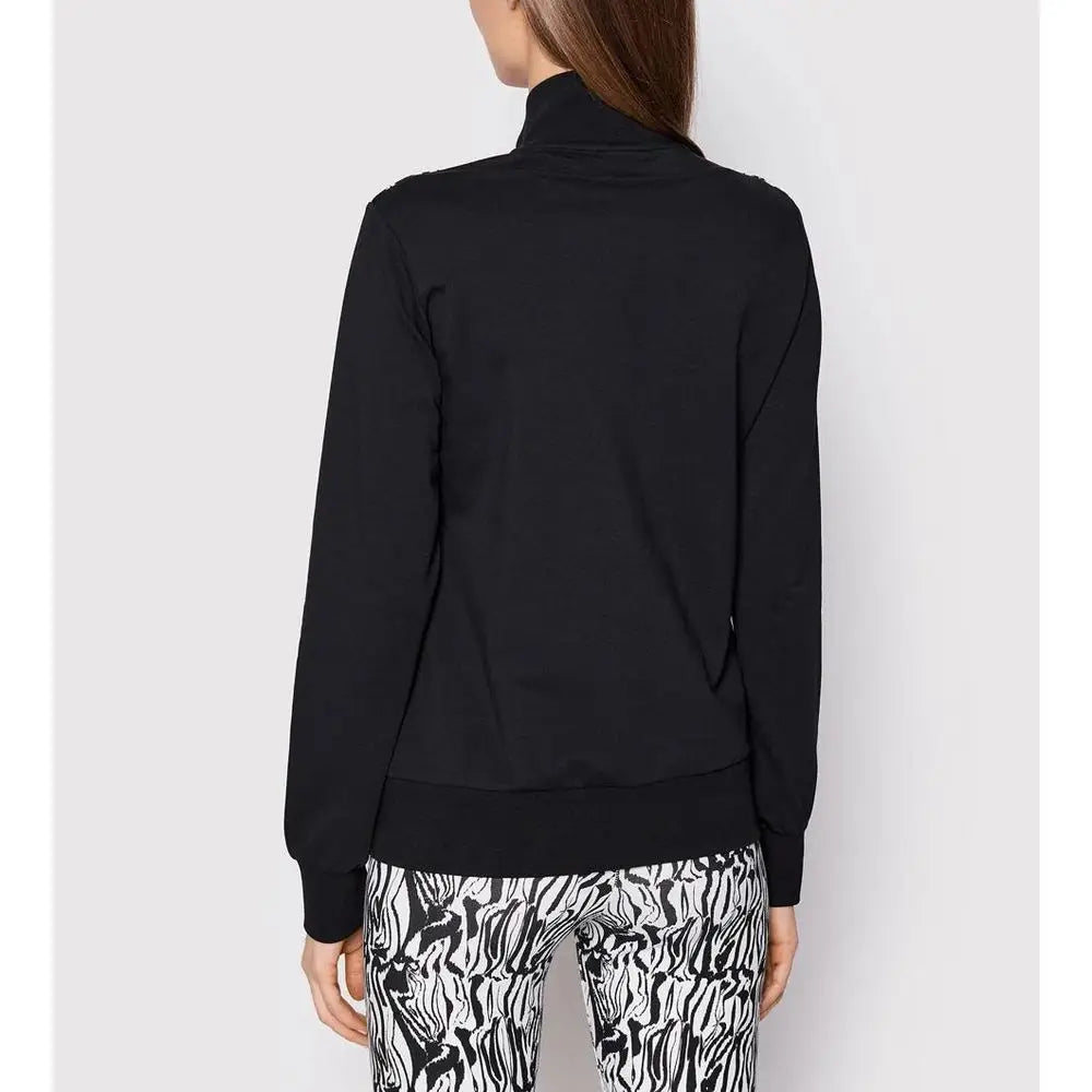 Fila sort jakke i sort bomuld med høj hals og lynlås