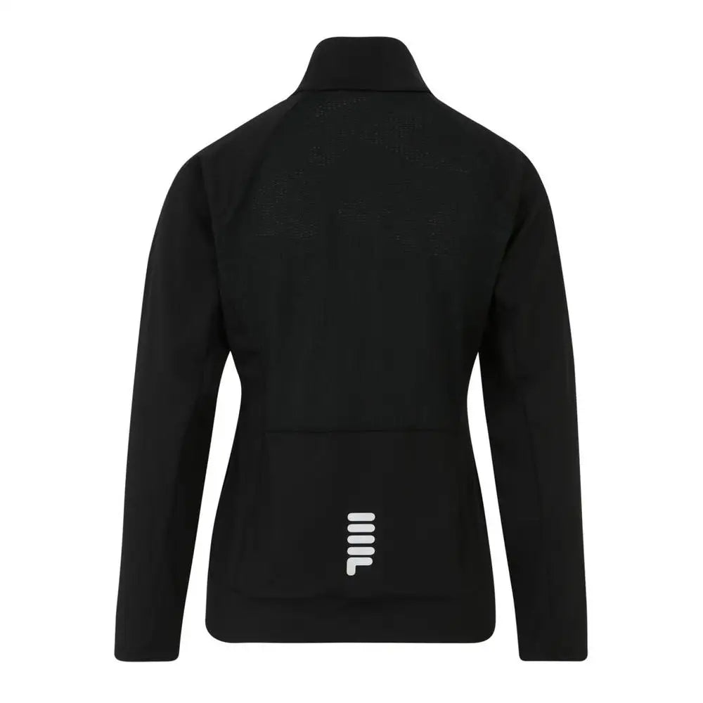 Sort Fila polyester sweatshirt med sorte langærmede jakke og hvidt logo