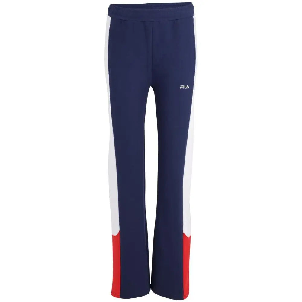 Navy blue Fila track pants med hvide og røde striber, afslappet dag outlet mærkevarer