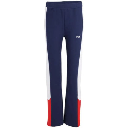 Navy blue Fila track pants med hvide og røde striber, afslappet dag outlet mærkevarer