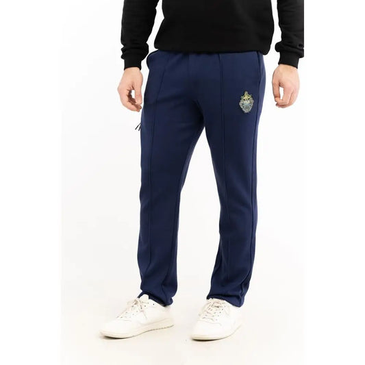 Fila blå bomulds joggers med broderet emblem, outlet mærkevarer 100% originale brands