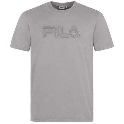Grå Fila T-shirt med subtilt logo, 100% originale brands fra outlet mærkevarer