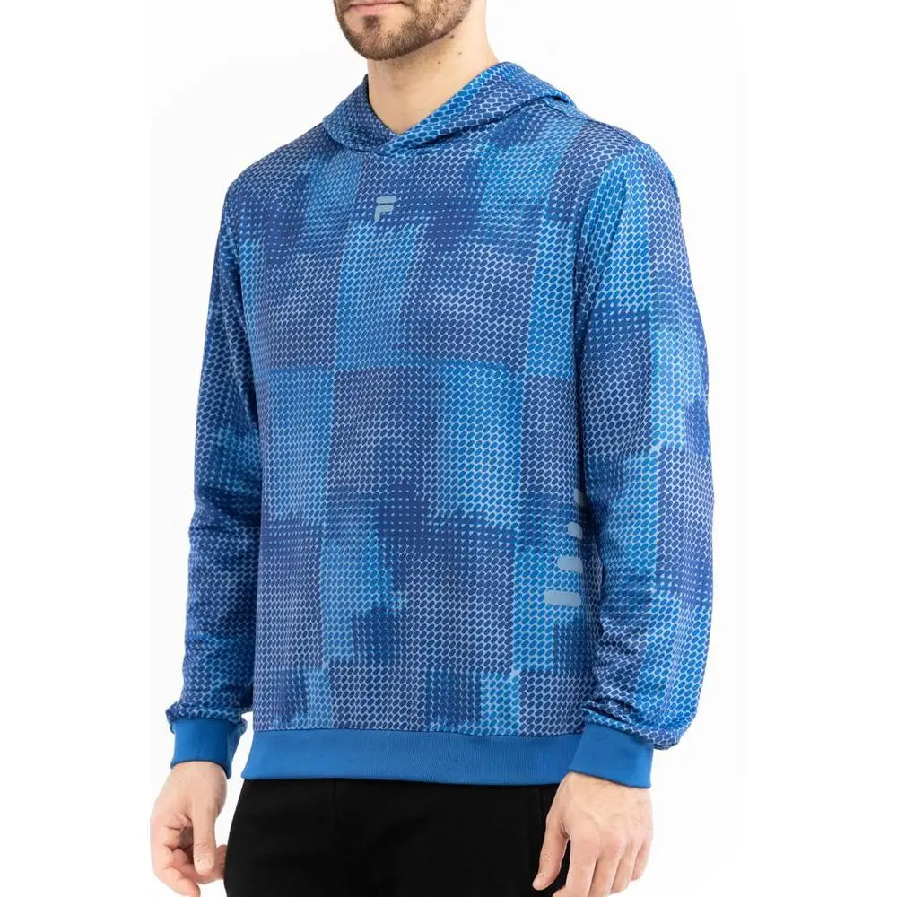 Fila blå polyester sweatshirt med hexagonal mesh og trim – 100% originale brands
