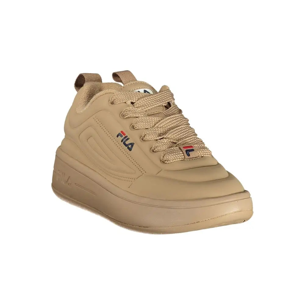 Beige Fila sneaker med brunt polyester, 100% originale brands