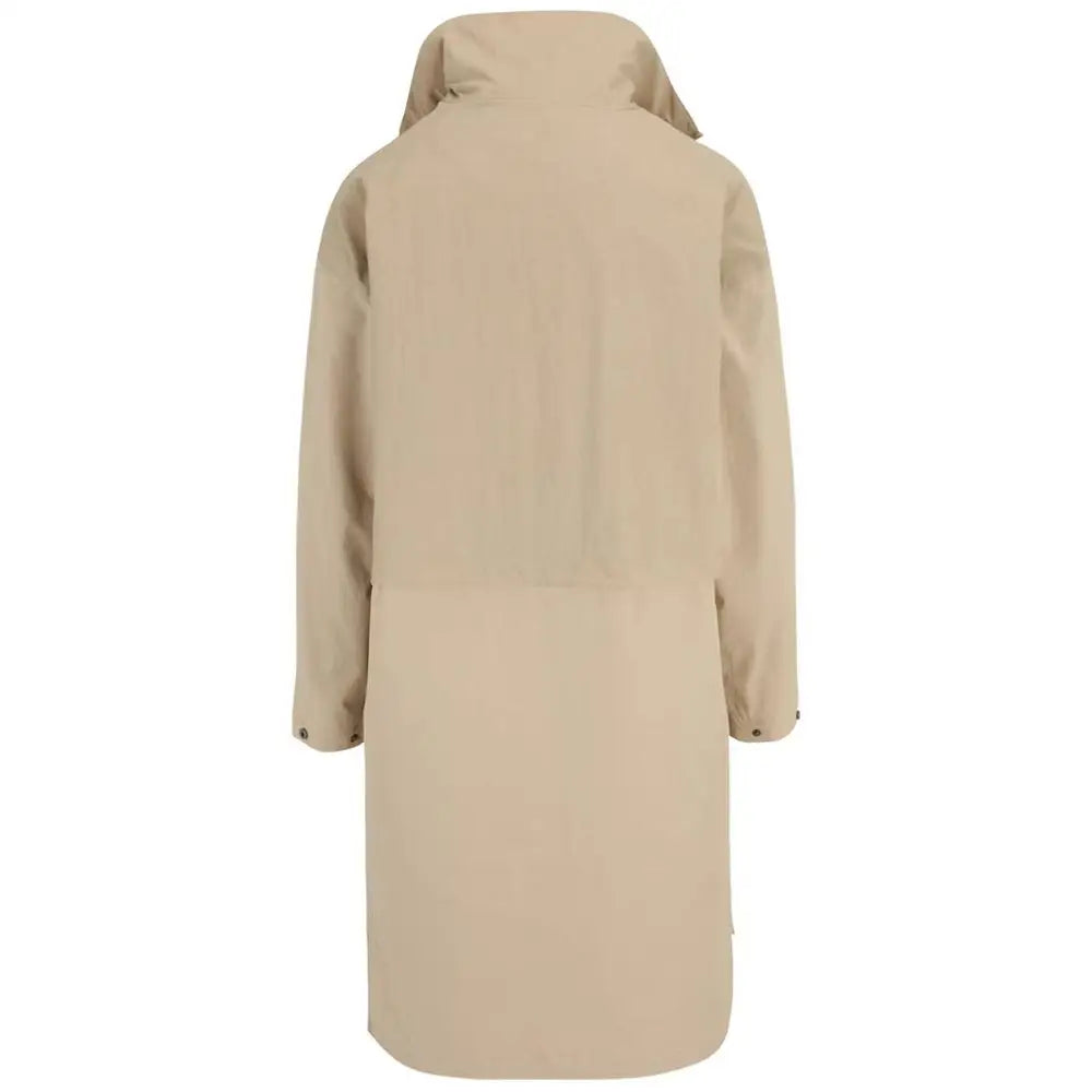 Fila green cotton coat med beige trench, struktureret hætte og subtile søm-detaljer