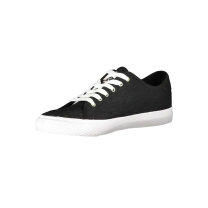 Fila sleek black laced sports sneaker with white laces and sole