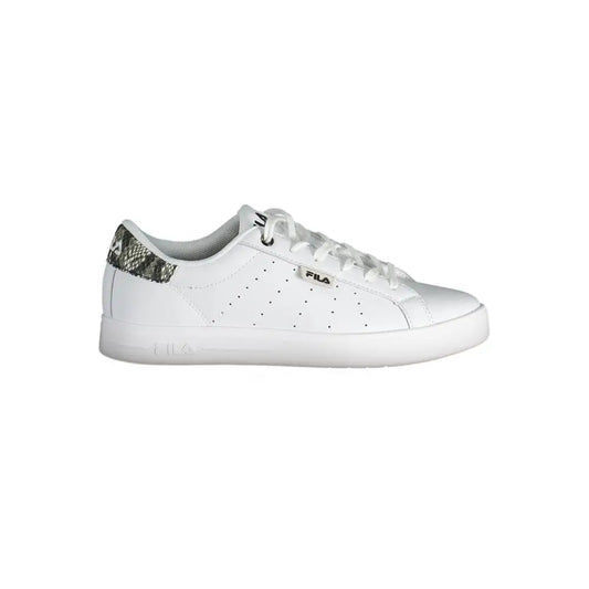 Hvid Fila polyester sneaker med slangeskind hælhætte og perforeret overdel