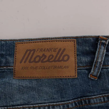 Frankie Morello Blue Wash Torn Dunfermile Slim Fit Jeans