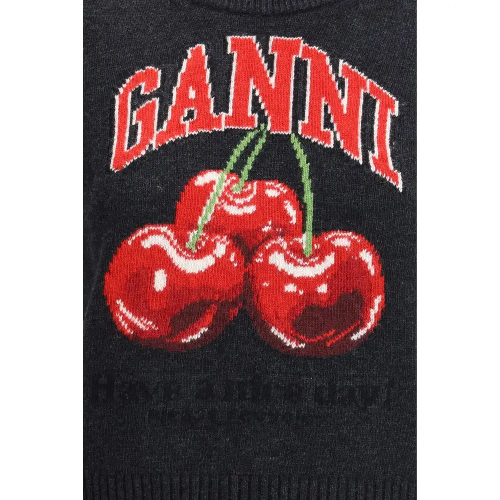 Ganni Black Wool Sweatshirt - S - Sweatshirts