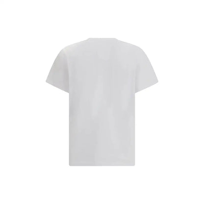 Ganni white cotton t-shirt med rund hals og korte ærmer