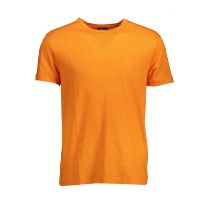 Vibrant Gant orange linen men t-shirt i blød bomuld