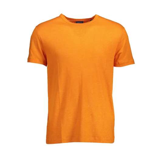 Vibrant Gant orange linen men t-shirt i blød bomuld