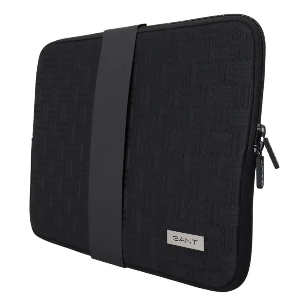 Sort padded pouch Gant med sort tekstureret mønster og minimalistisk design