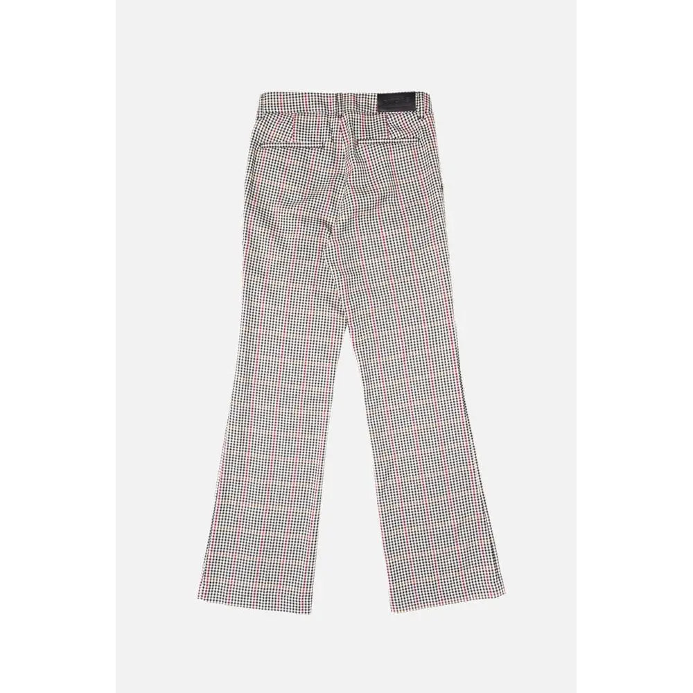 Gas Black polyester casual pants i houndstooth med sort, hvid og pink