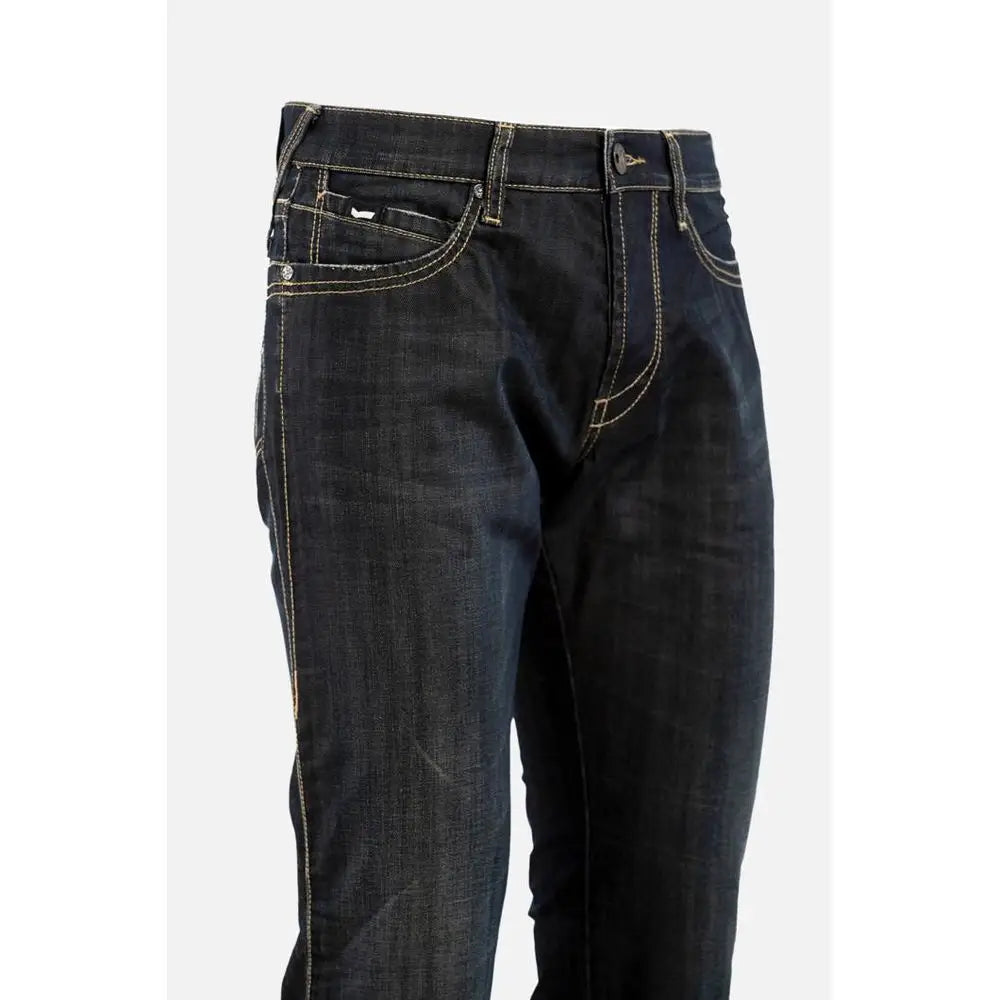 Gas grå bomuld straight-leg jeans med indigo denim og lys syning. Spar 30-70% på 100% originale brands