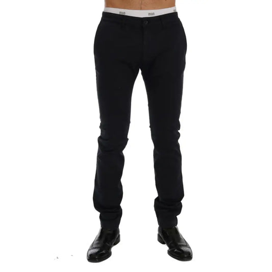 GF Ferre Blue Cotton Stretch Chinos Pants