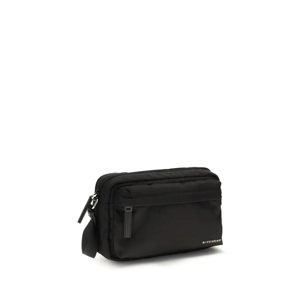 Givenchy black polyamide shoulder bag med minimalist design og logo