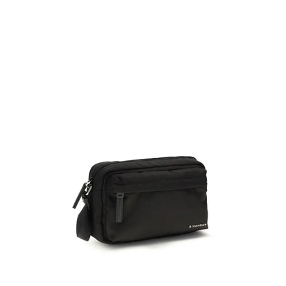 Givenchy black polyamide shoulder bag med minimalist design og logo