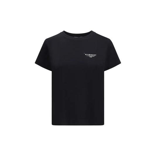 Sort Givenchy logoed t-shirt i sort med subtilt hvidt logo på venstre bryst