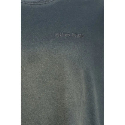 Mørkegrå Golden Goose-sweatshirt med subtilt præget branding og bicolor cotton-detaljer
