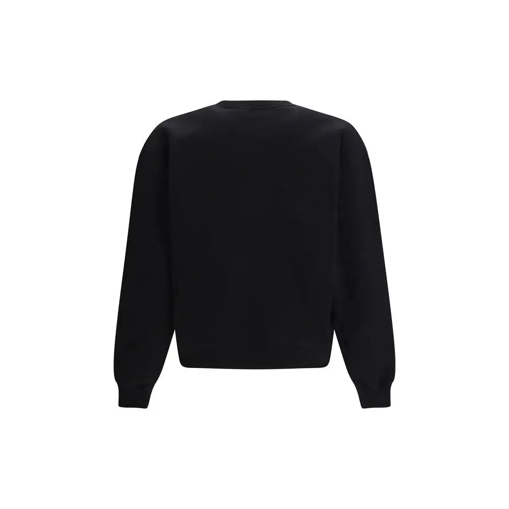 Guccis sorte bomuldssweatshirt i sort crewneck med lange ærmer og ribbede manchetter