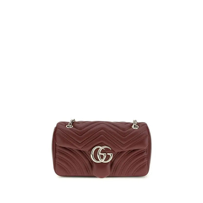 Gucci bordeaux calf leather bos taurus marmont mini crossbody bag