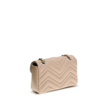 Gucci multicolor calf leather Bos Taurus shoulder bag in beige quilted design with zigzag pattern and gold-tone chain strap