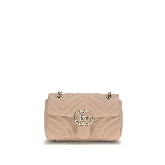 Blush pink Gucci Marmont mini crossbody i multicolor calf leather