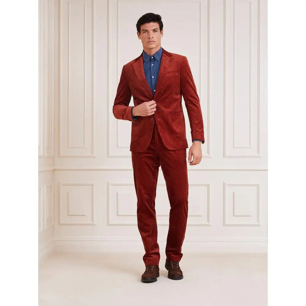 Rustfarvet velour dragt med skræddersyet pasform og subtil tekstur fra Guess