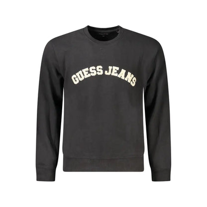 Guess jeans sort bomuldssweater med creme buet tekst, 100% originale brands
