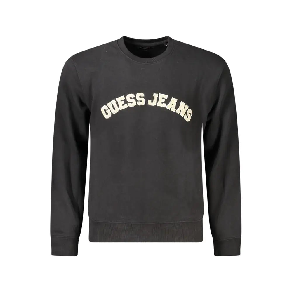 Guess jeans sort bomuldssweater med creme buet tekst, 100% originale brands