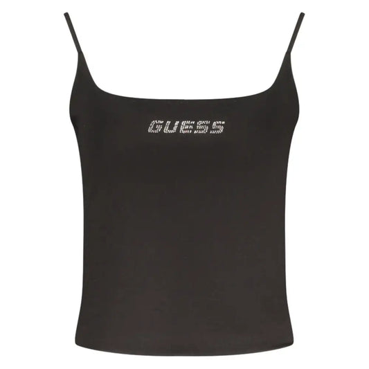 Sort guess jeans sort sort tank top med tyndt stropper og skinnende guess-logo
