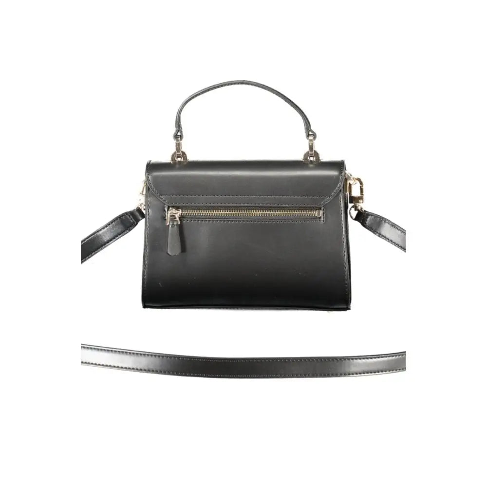 Guess Jeans sort læder mini taske med guld hardware, 100% original