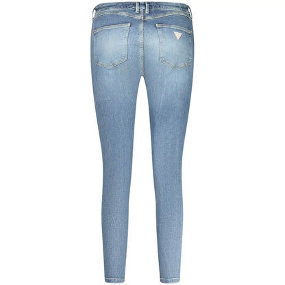 Bagsiden af Guess jeans blue bomuldsjeans med slim fit og trekantet logo