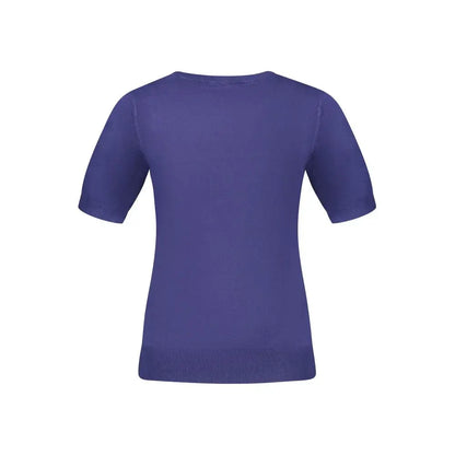Lilla kortærmet strikketop med ribkant i Guess Jeans blue viscose women sweater