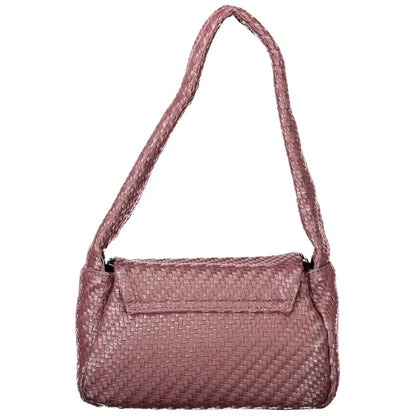 Borsa Guess Jeans Marrone in poliuretano con tracolla intrecciata rosa