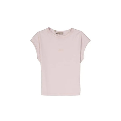 Herno multicolor cotton t-shirt i blød lyserød med logo