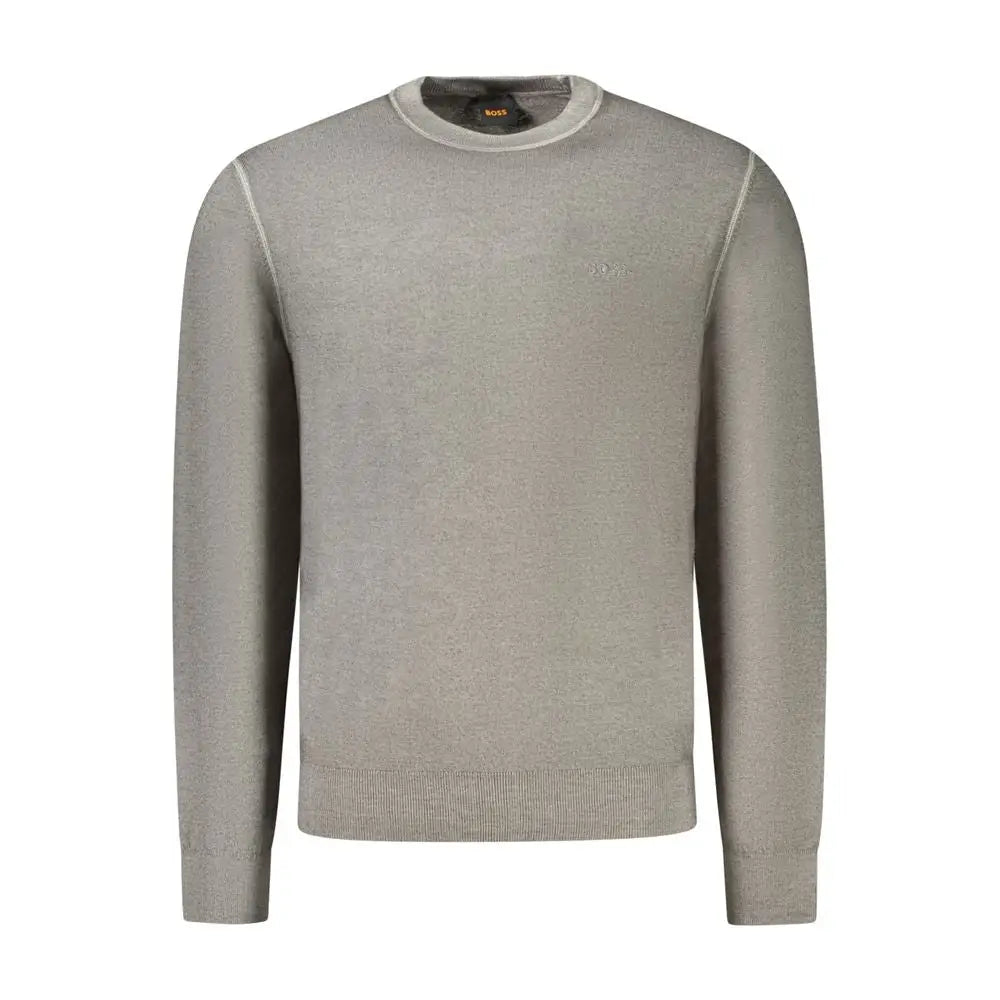 Hugo Boss grå uldsweater, 100% originale mærkevarer fra outlet