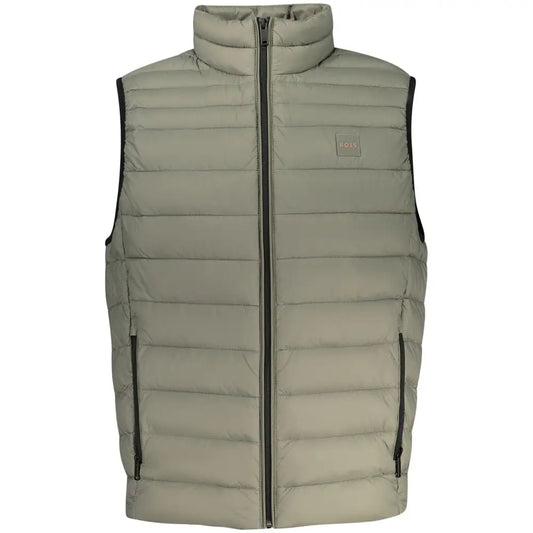 Hugo Boss Verde Poliammide olive green quilted puffer vest